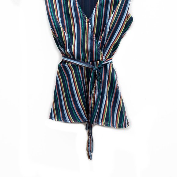 Lulu's Multi Color Flattering Stripes Wrap Top - Picture 4 of 5